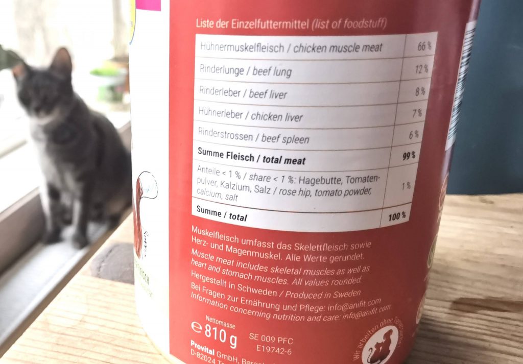 Artgerechtes Tierfutter von ANIfit - Transparenz bei der Deklaration